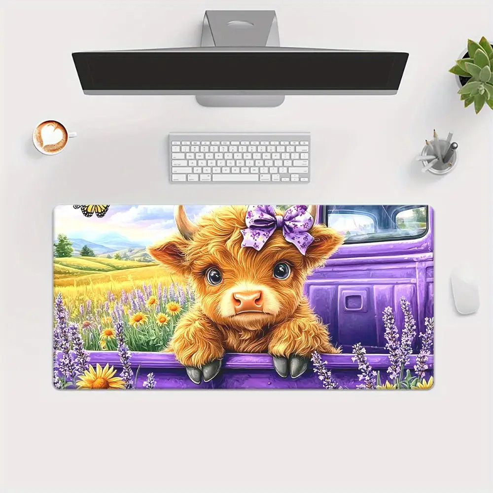 Cute Highland Cow Lavender Fie – обзор и цена Cow Mat Rubber