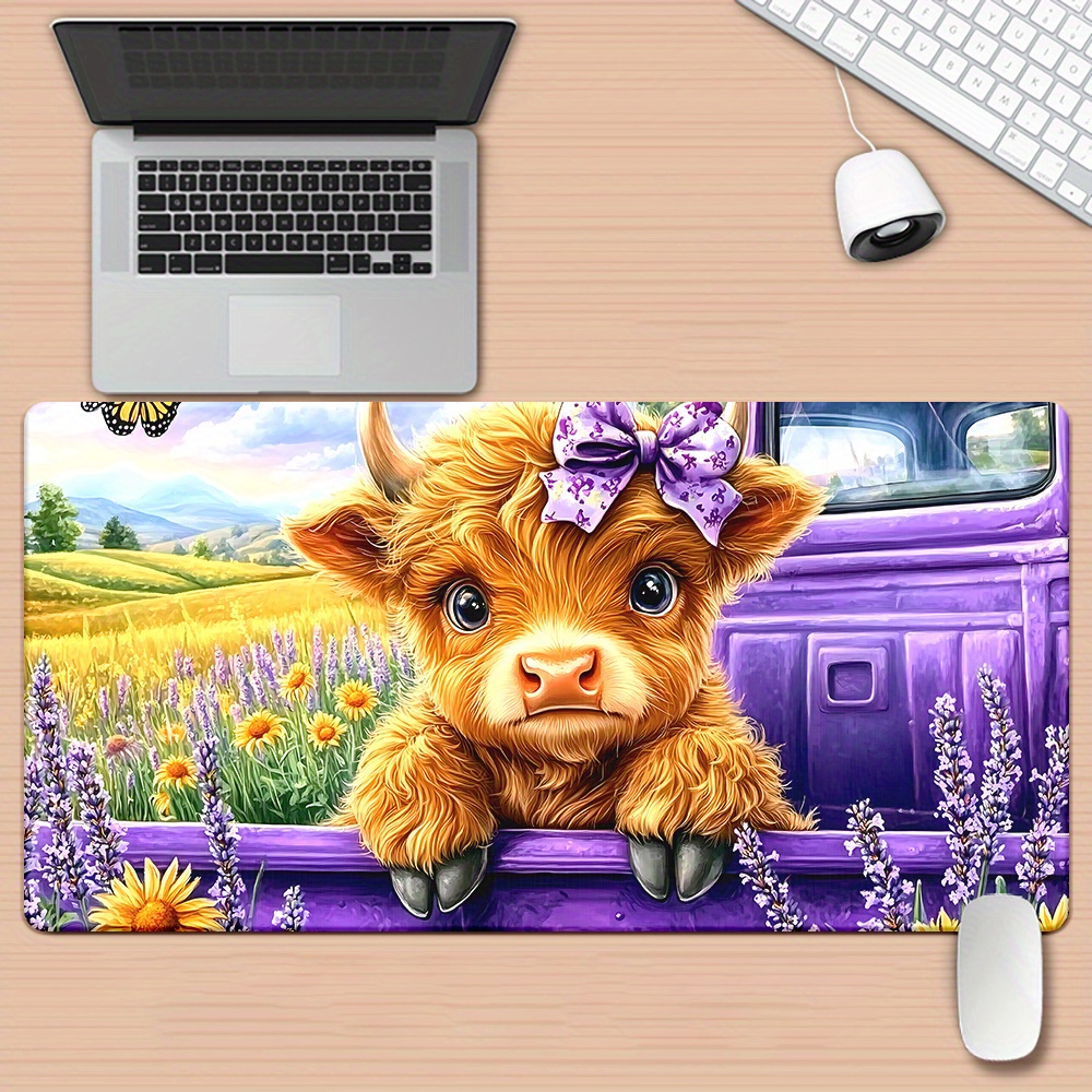 Cute Highland Cow Lavender Fie – обзор и цена Cow Mat Rubber