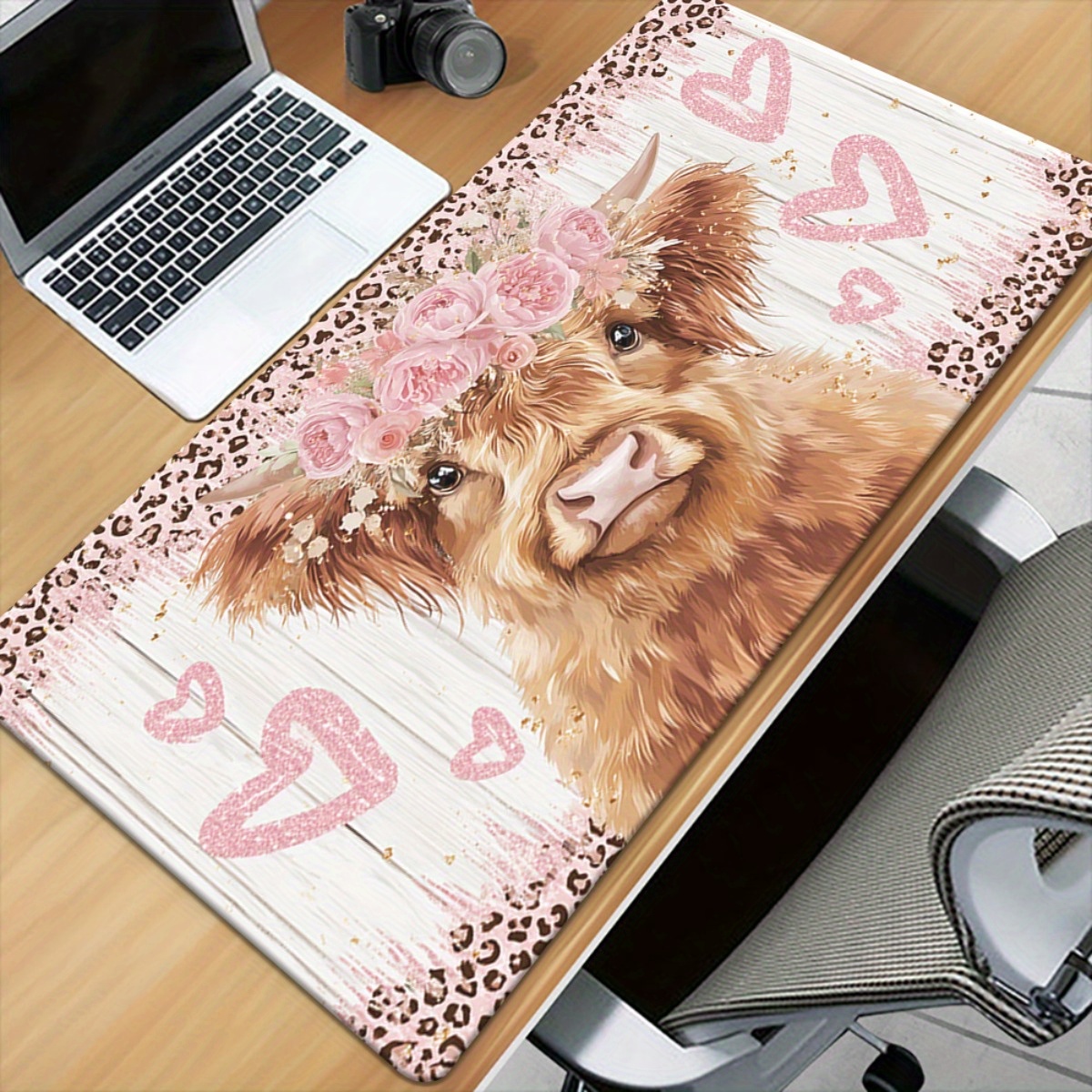 Highland Cow Desk Mat Pink Flo – обзор и цена Cow Mat Rubber