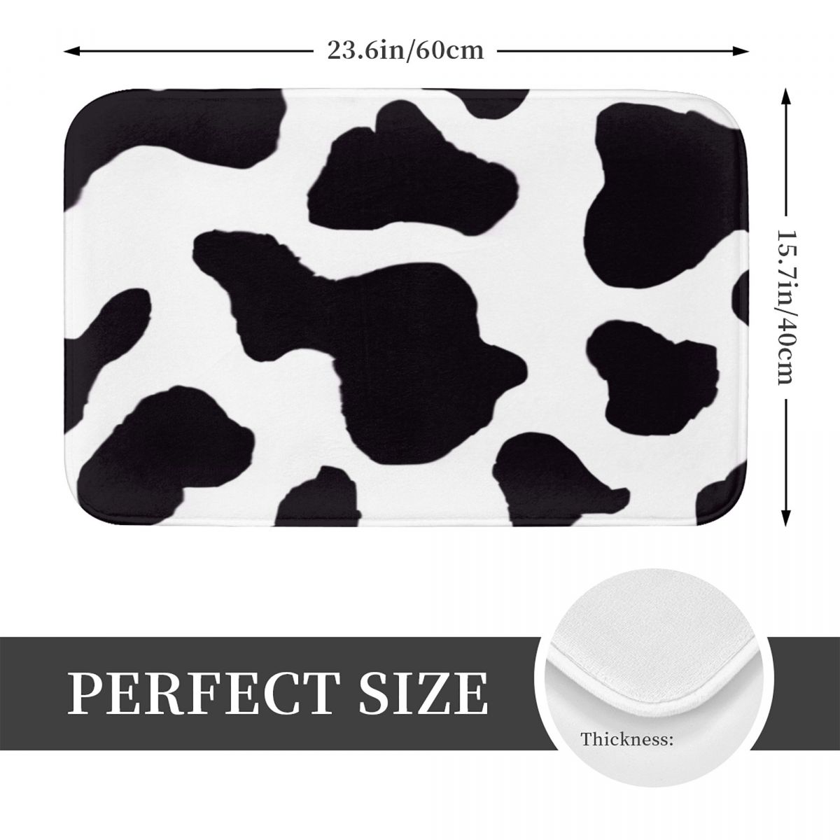 Cow Print Bath Mat Black Anima – обзор и цена Cow Mat Rubber