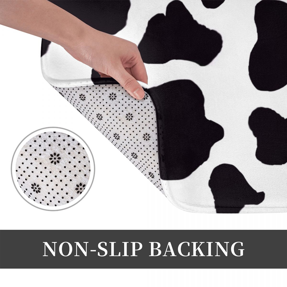 Cow Print Bath Mat Black Anima – обзор и цена Cow Mat Rubber