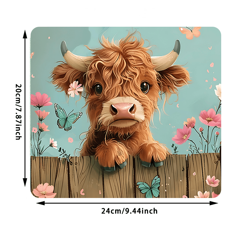 Brand Cute Highland Cow Mouse  – обзор и цена Cow Mat Rubber