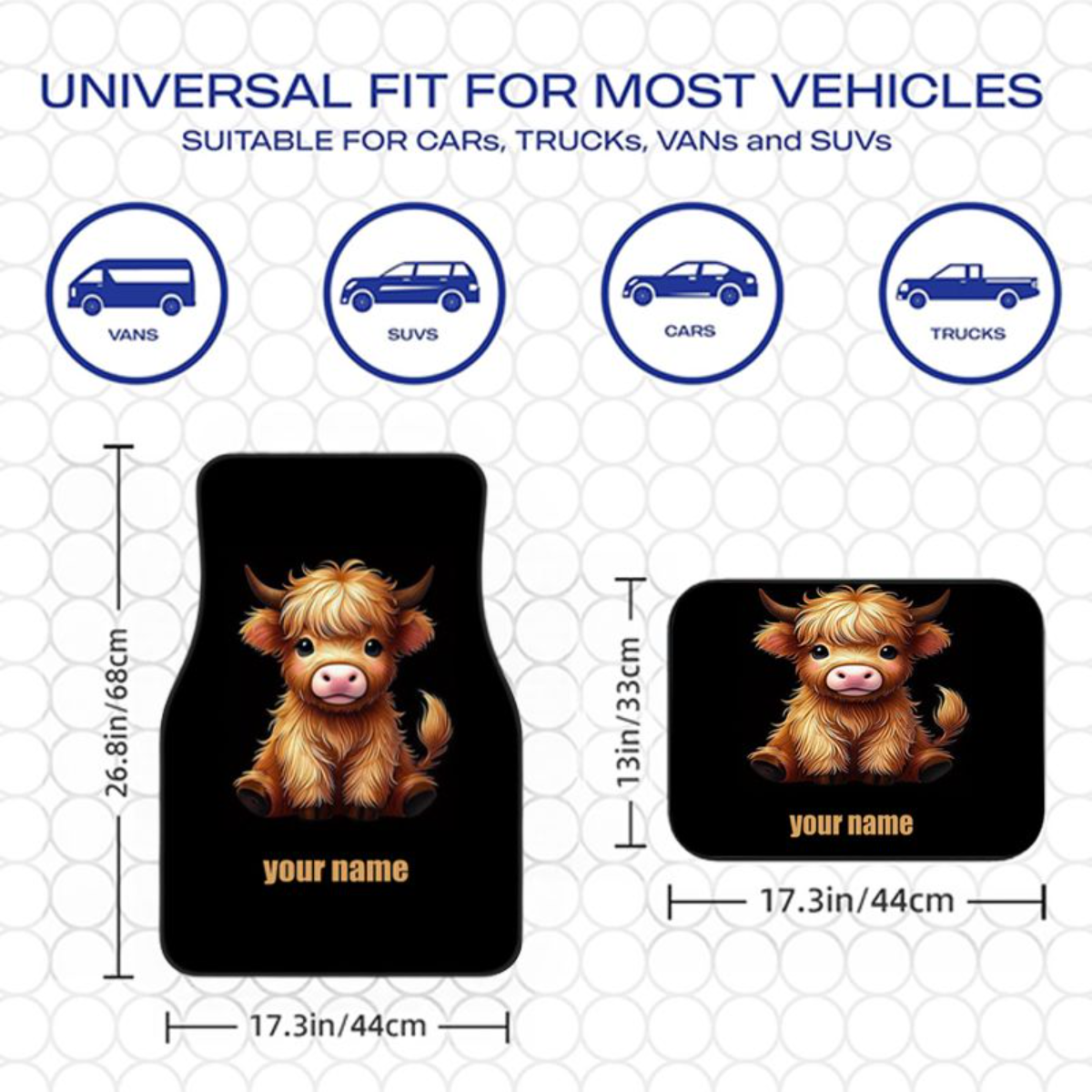 Universal 4 Pcs Car Floor Mats – обзор и цена Cow Mat Rubber